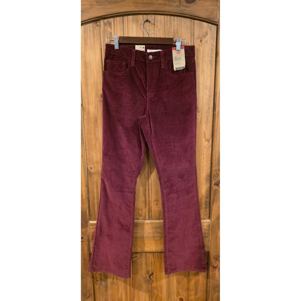 Levis 725 High Rise Bootcut Corduroy Pants‎ Burgundy Wine 28x32 NEW